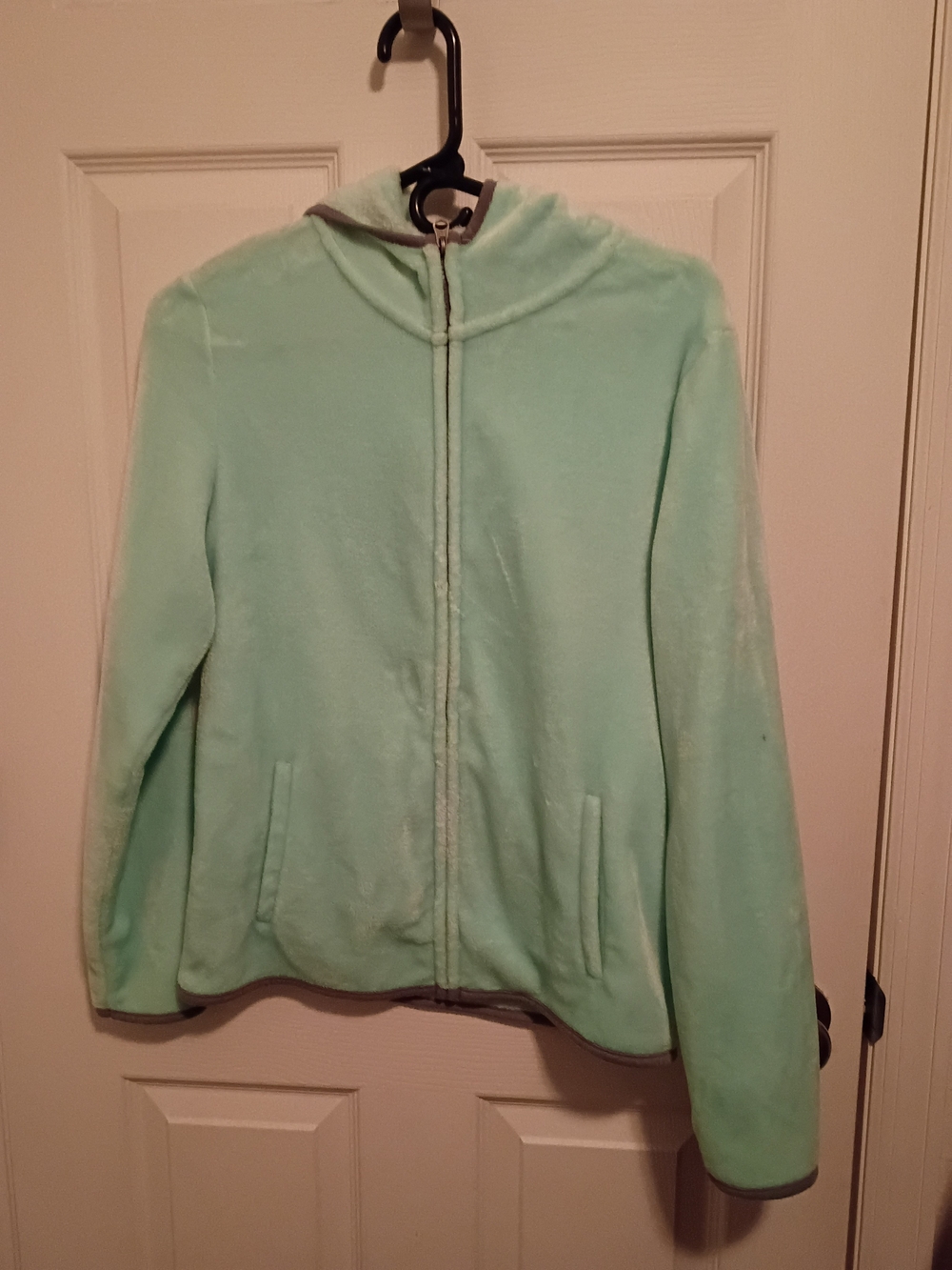 No Boundaries Mint Green Fleece Zip-Up Hooded Jacket